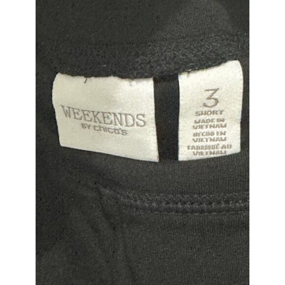 Chicos Weekend 3 Black Slinky Stretch Wide Leg Pull On Pants Women's XL - Picture 2 of 8